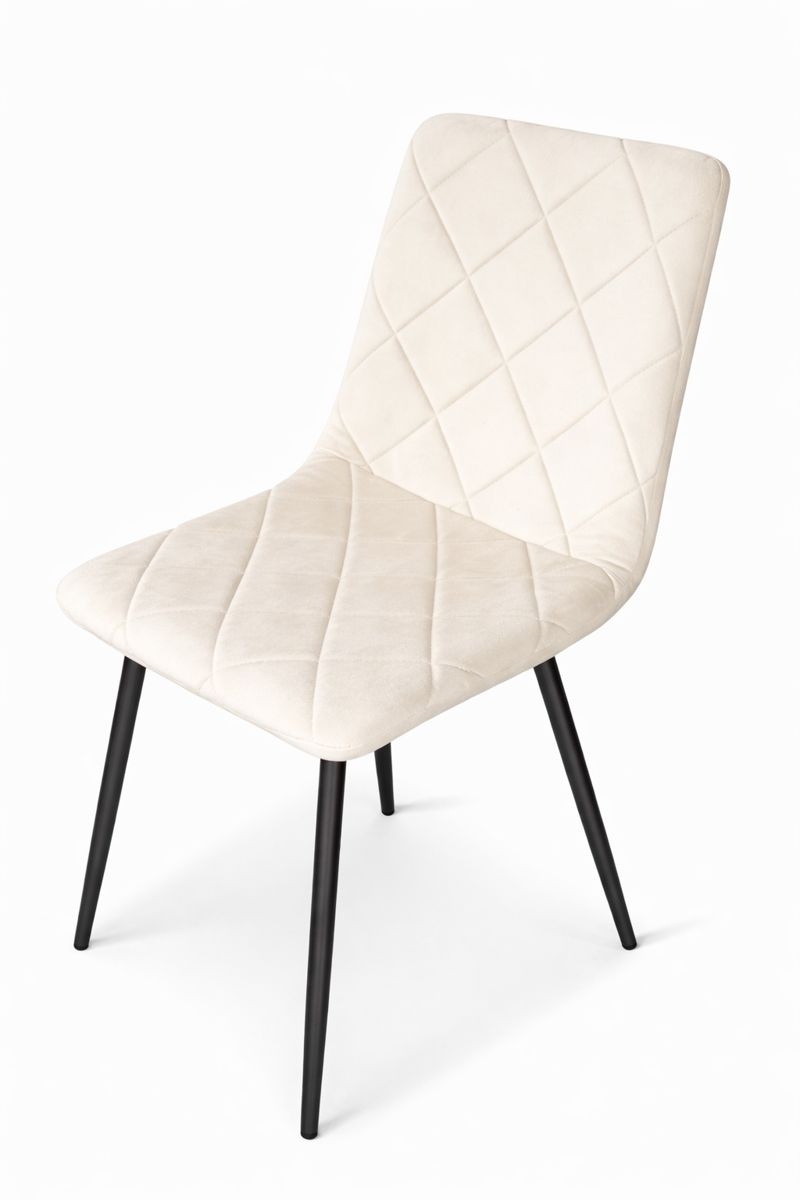 Sedia in Velluto con Gambe Nere - Effetto Rombo Elegante