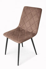 Sedia in Velluto con Gambe Nere - Effetto Rombo Elegante