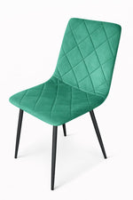 Sedia in Velluto con Gambe Nere - Effetto Rombo Elegante