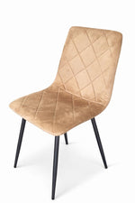 Sedia in Velluto con Gambe Nere - Effetto Rombo Elegante