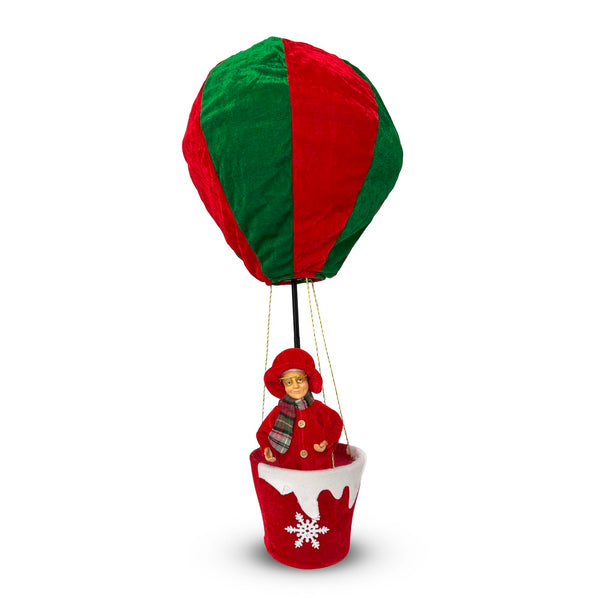 Mongolfiera Natalizia con Mamma Natale - Decorazione Sospesa 90 cm
